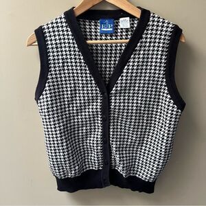 EP Pro golf black and white houndstooth vest Cotton S